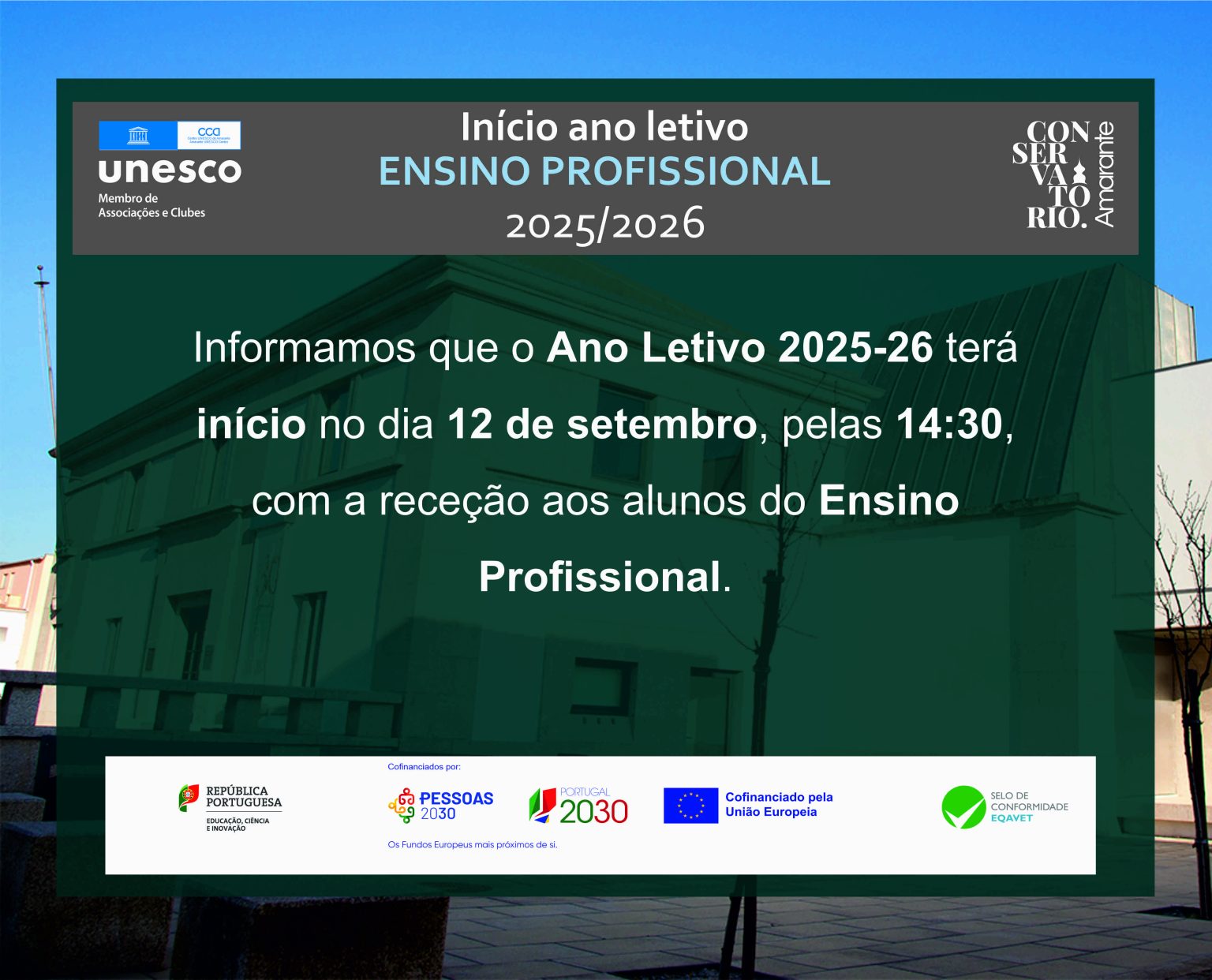Início de ano letivo 2025/2026 ENSINO PROFISSIONAL - Centro Cultural de ...
